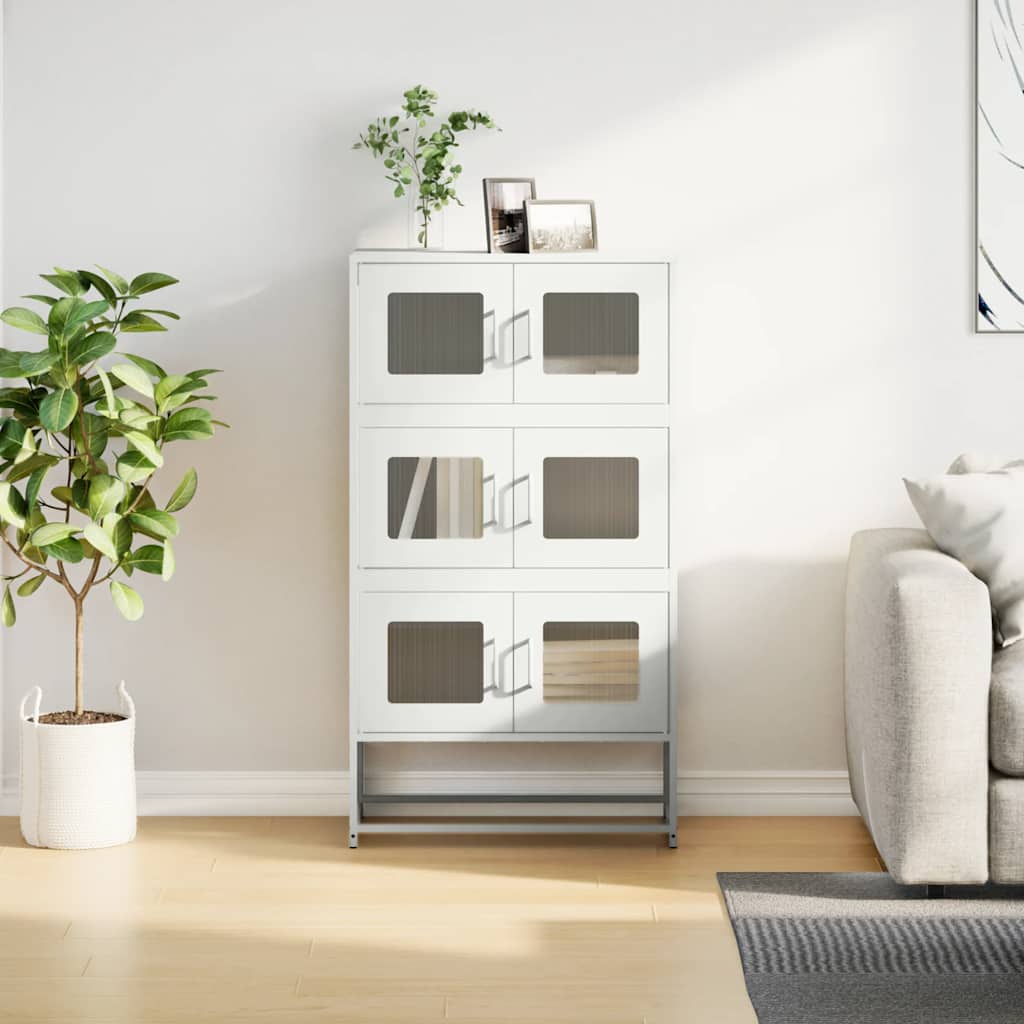 vidaXL Komoda biała 68x39x123 cm stal