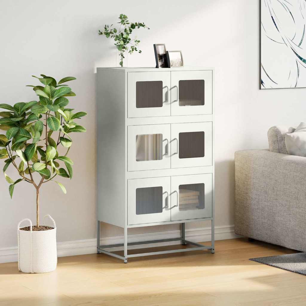 vidaXL Komoda biała 68x39x123 cm stal