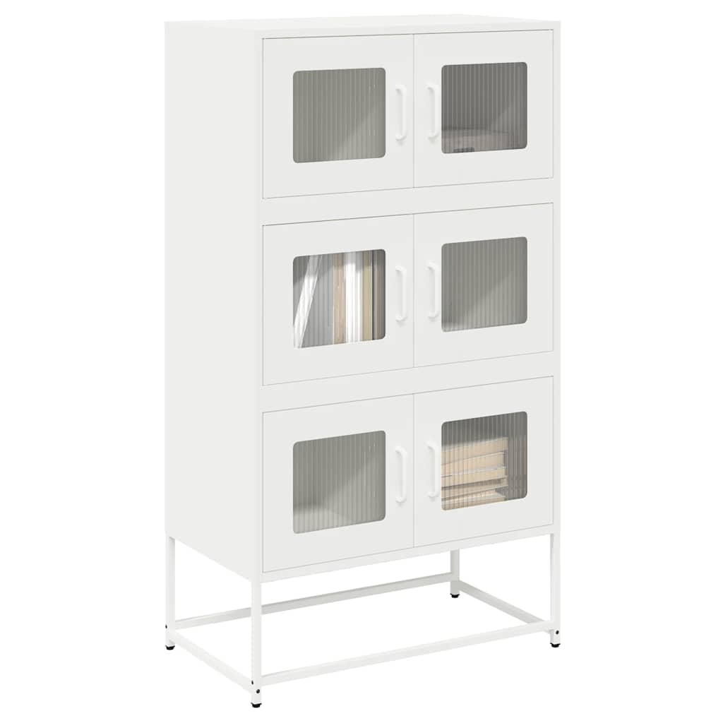 vidaXL Komoda biała 68x39x123 cm stal