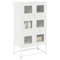 vidaXL Komoda biała 68x39x123 cm stal