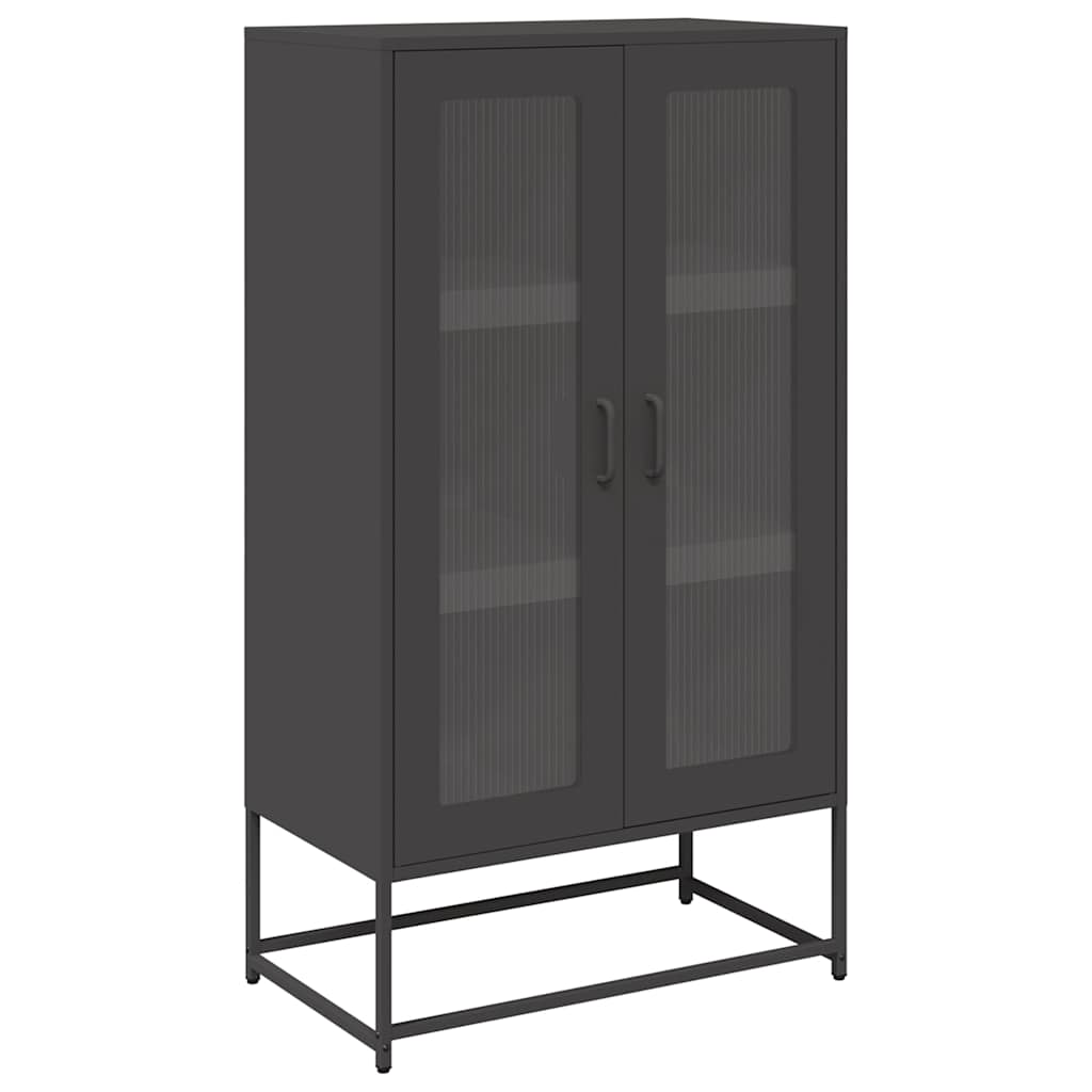 vidaXL Szafka, czarna, 68x39x123 cm, stal