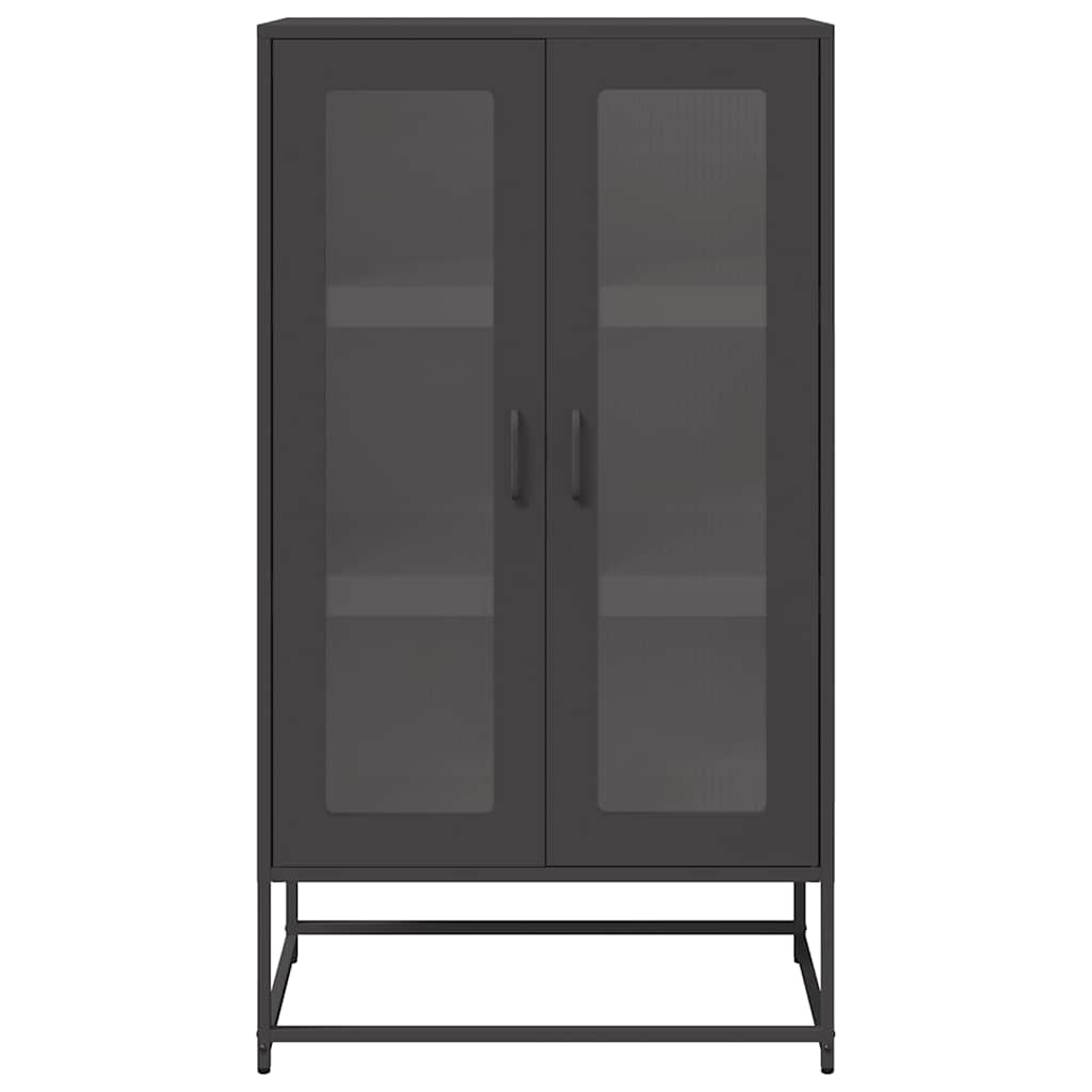 vidaXL Szafka, czarna, 68x39x123 cm, stal