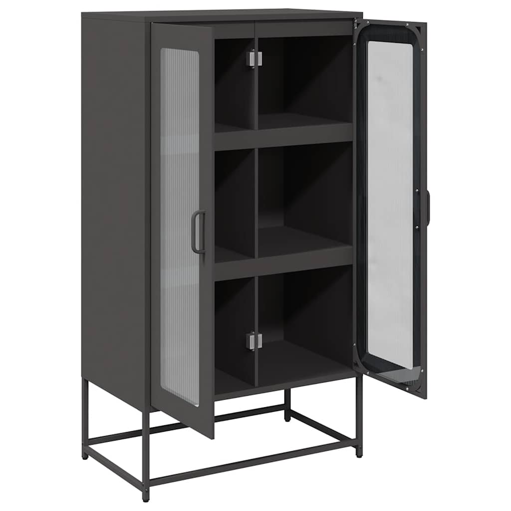 vidaXL Szafka, czarna, 68x39x123 cm, stal