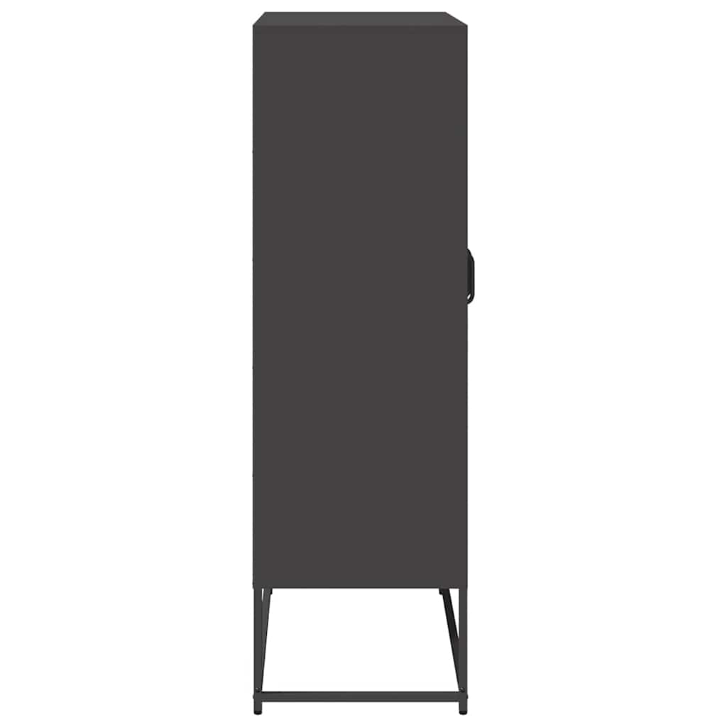 vidaXL Szafka, czarna, 68x39x123 cm, stal
