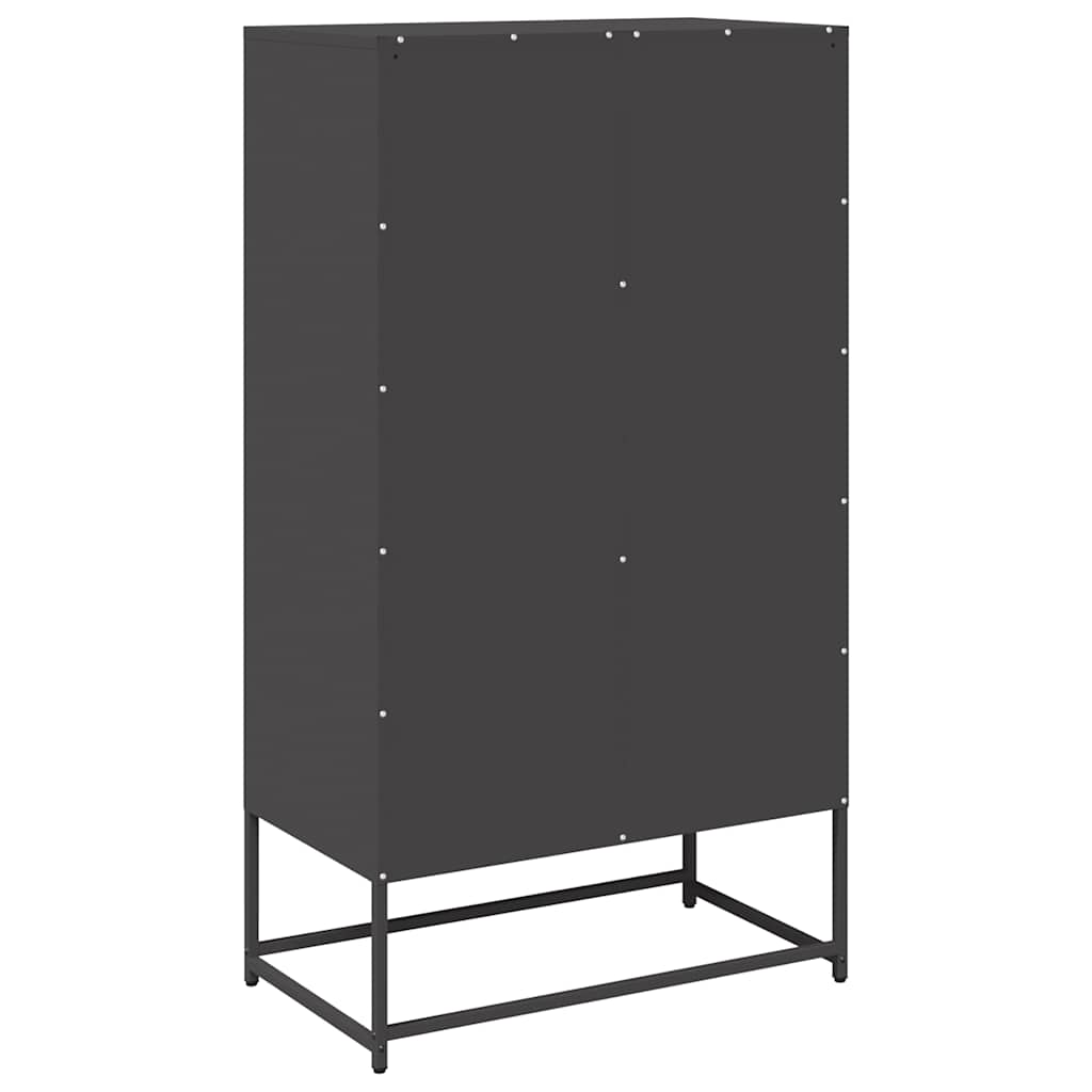 vidaXL Szafka, czarna, 68x39x123 cm, stal