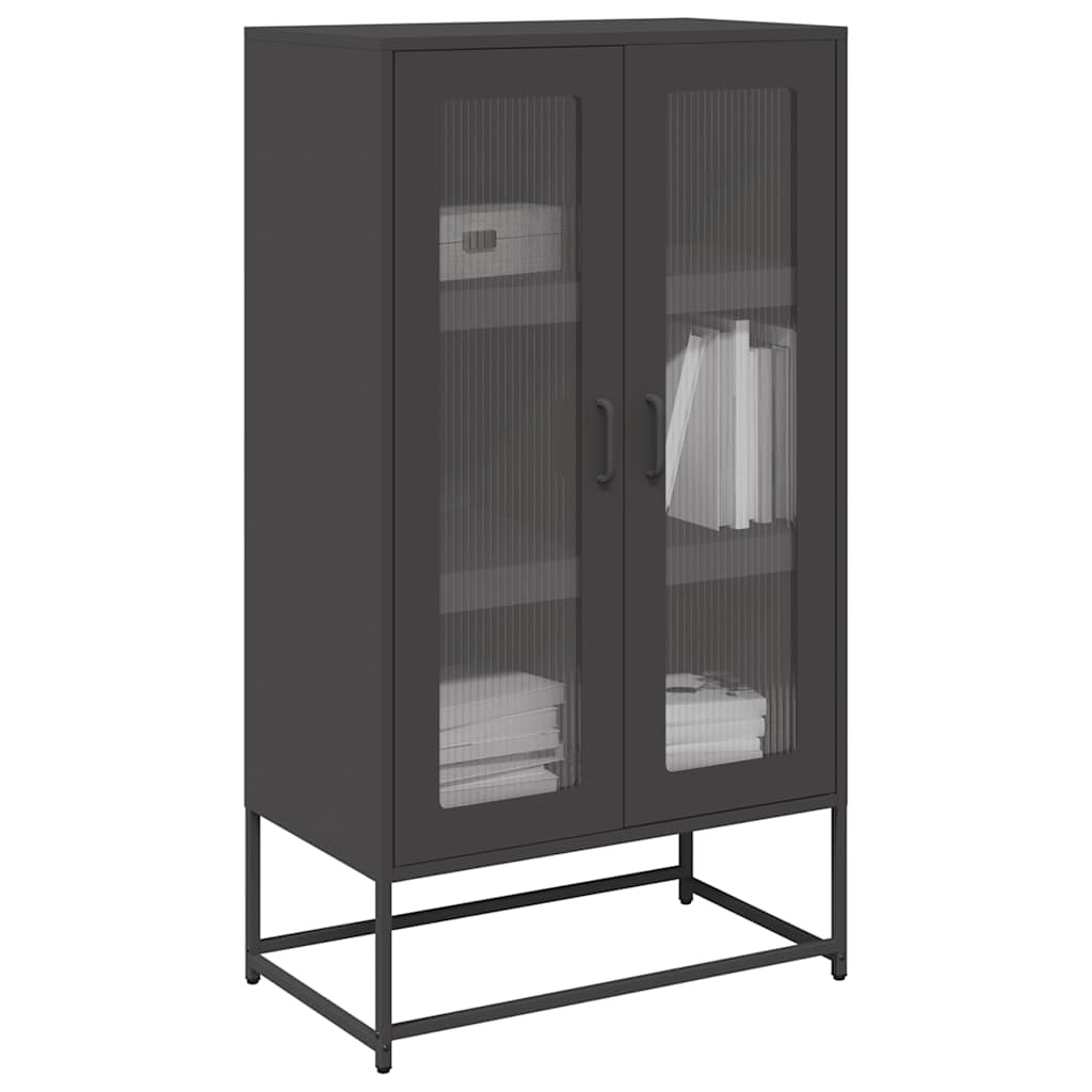 vidaXL Szafka, czarna, 68x39x123 cm, stal