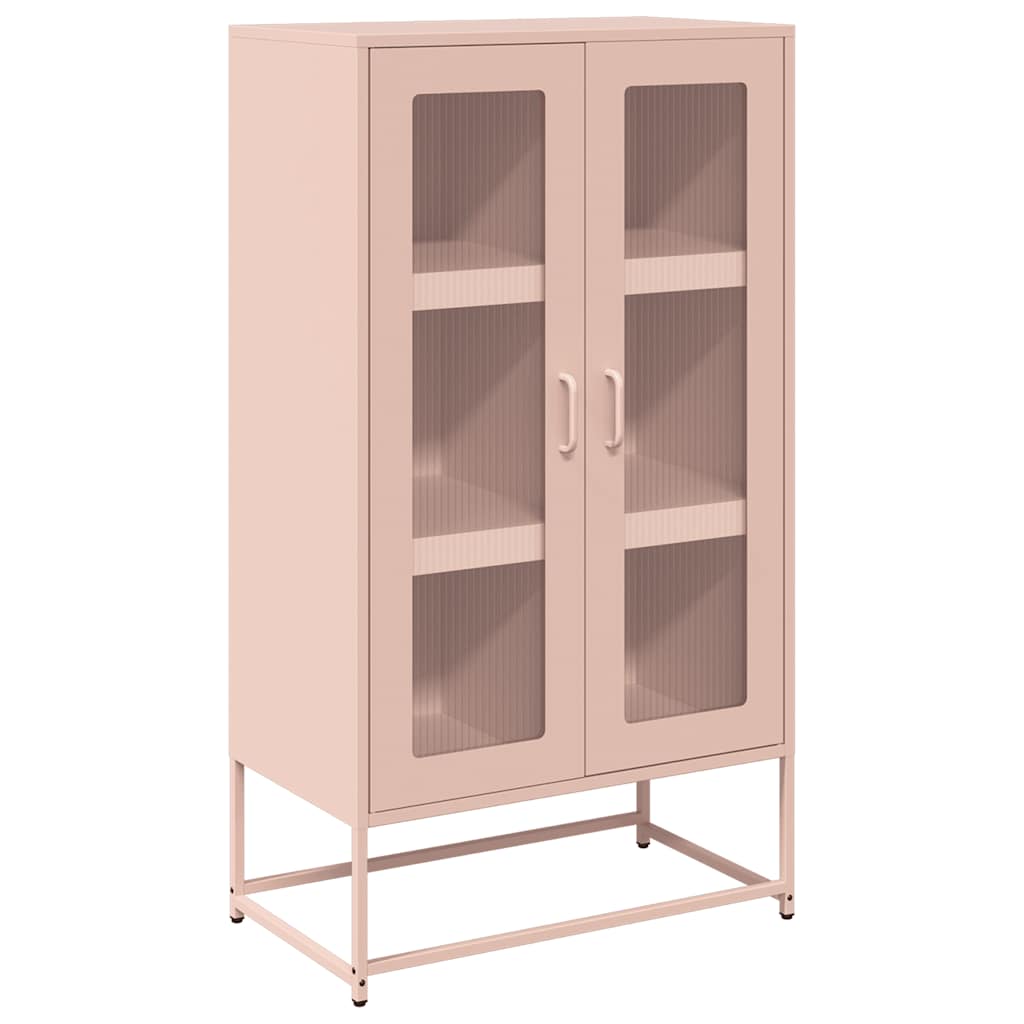 vidaXL Komoda wysoka różowa 68x39x123 cm stalowa