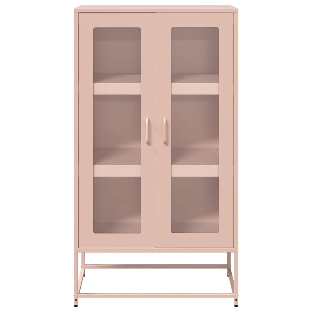 vidaXL Komoda wysoka różowa 68x39x123 cm stalowa