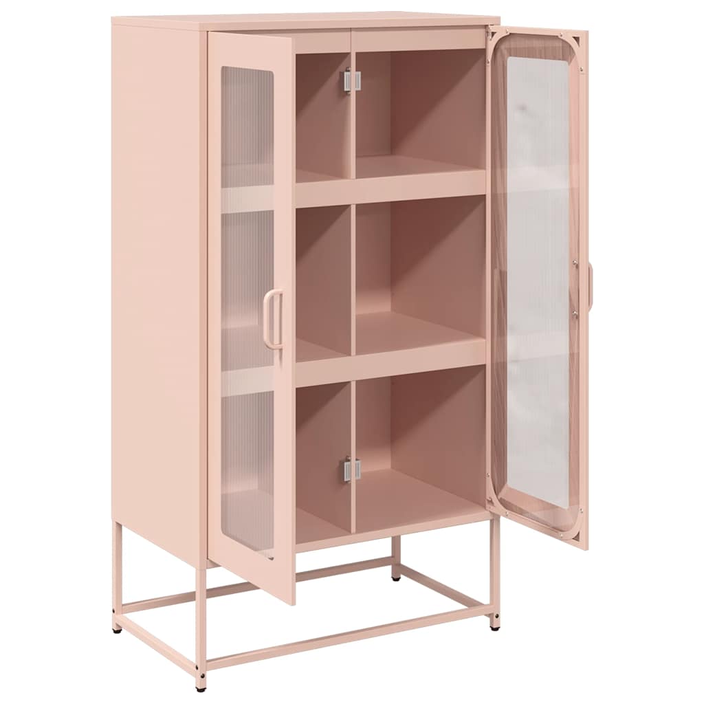 vidaXL Komoda wysoka różowa 68x39x123 cm stalowa