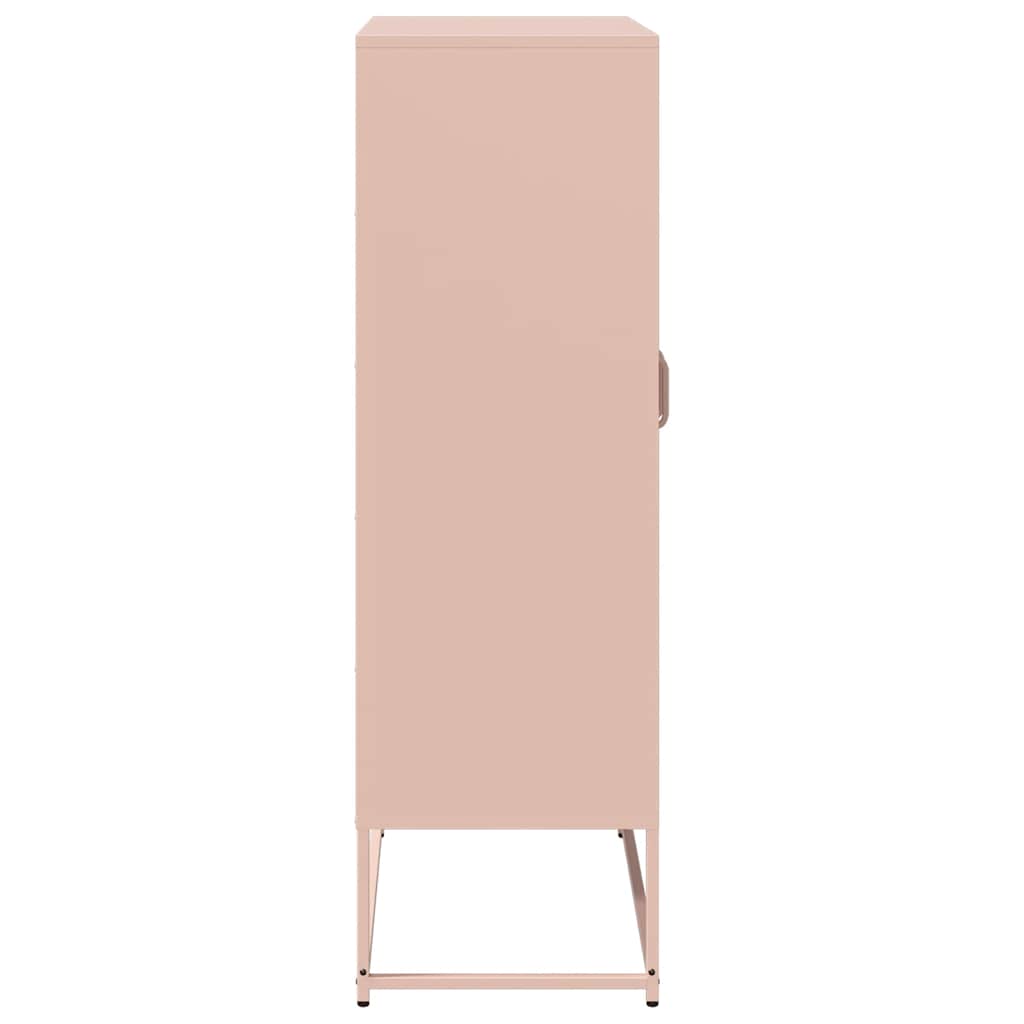 vidaXL Komoda wysoka różowa 68x39x123 cm stalowa