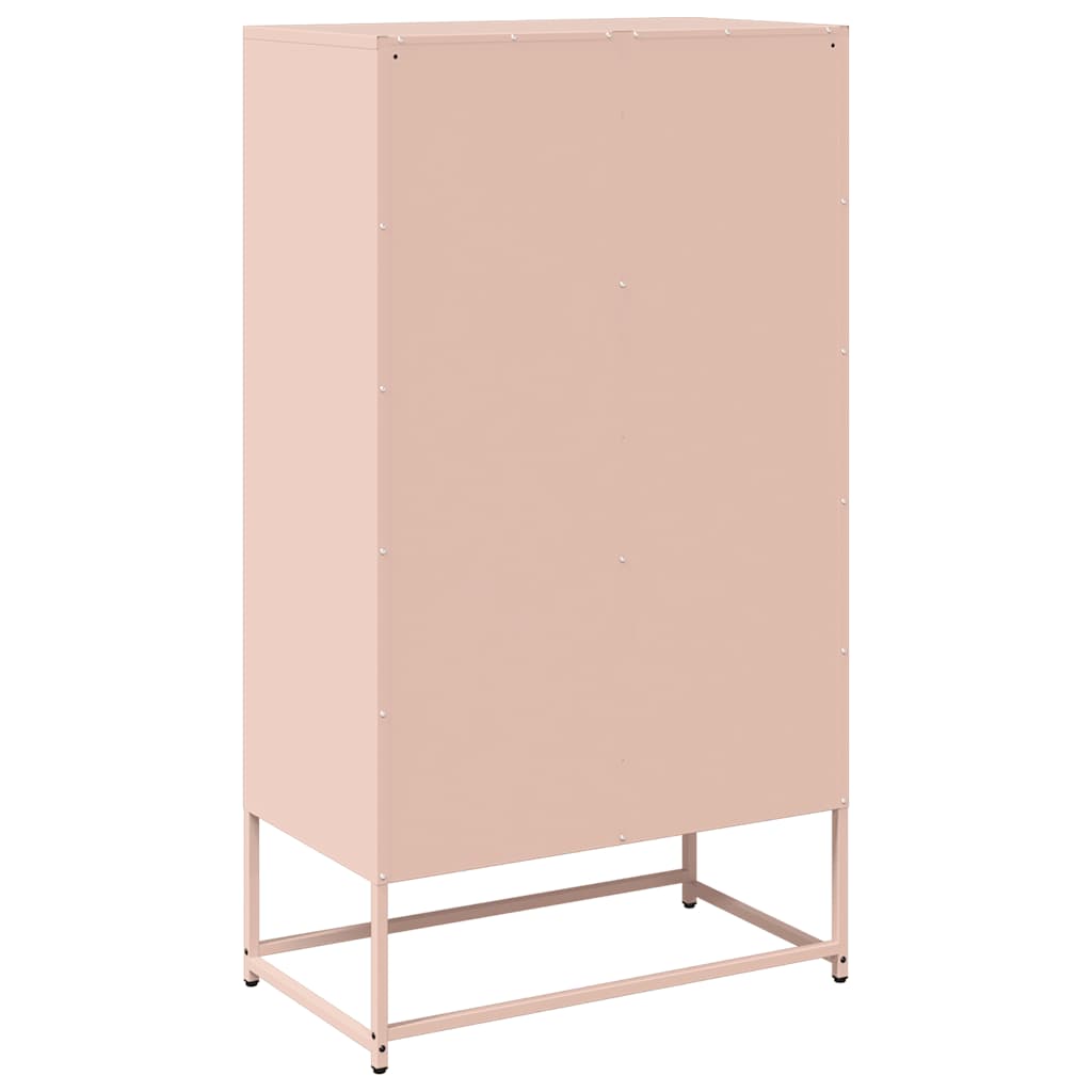 vidaXL Komoda wysoka różowa 68x39x123 cm stalowa