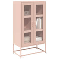 vidaXL Komoda wysoka różowa 68x39x123 cm stalowa