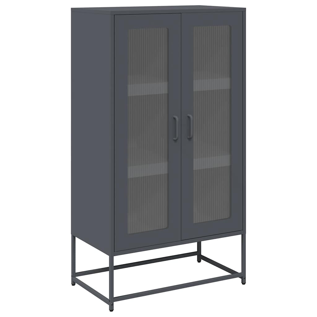 vidaXL Komoda wysoka Antracyt 68x39x123 cm Stal