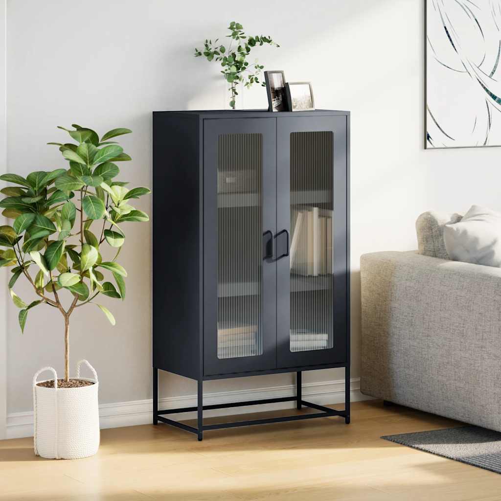 vidaXL Komoda wysoka Antracyt 68x39x123 cm Stal