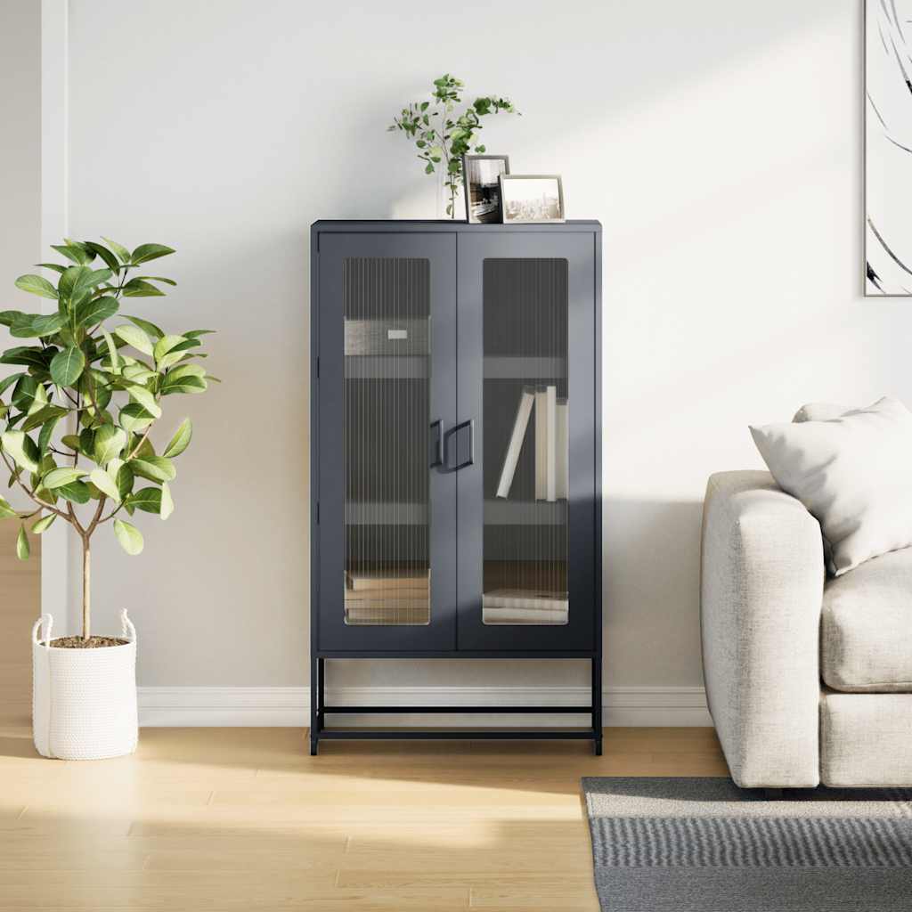 vidaXL Komoda wysoka Antracyt 68x39x123 cm Stal