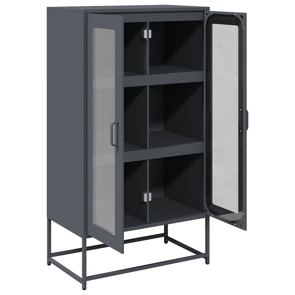 vidaXL Komoda wysoka Antracyt 68x39x123 cm Stal
