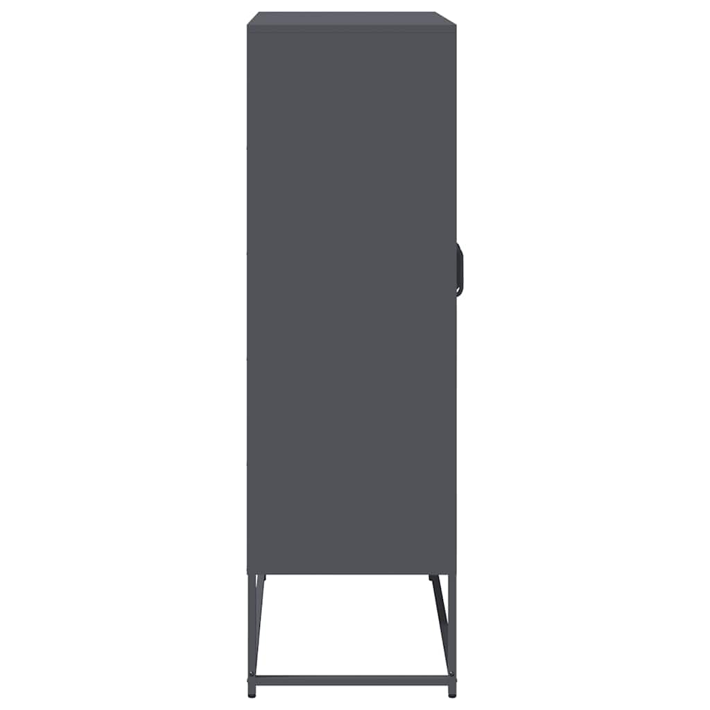 vidaXL Komoda wysoka Antracyt 68x39x123 cm Stal