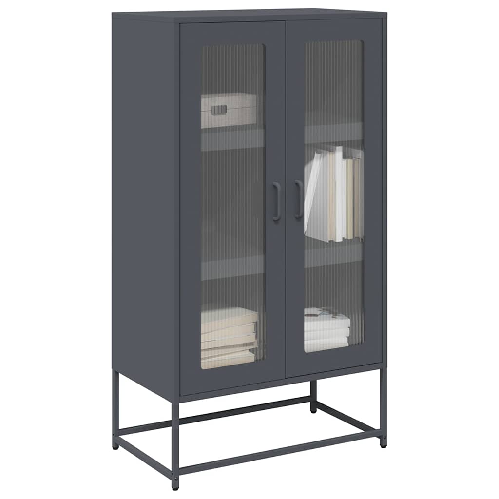 vidaXL Komoda wysoka Antracyt 68x39x123 cm Stal