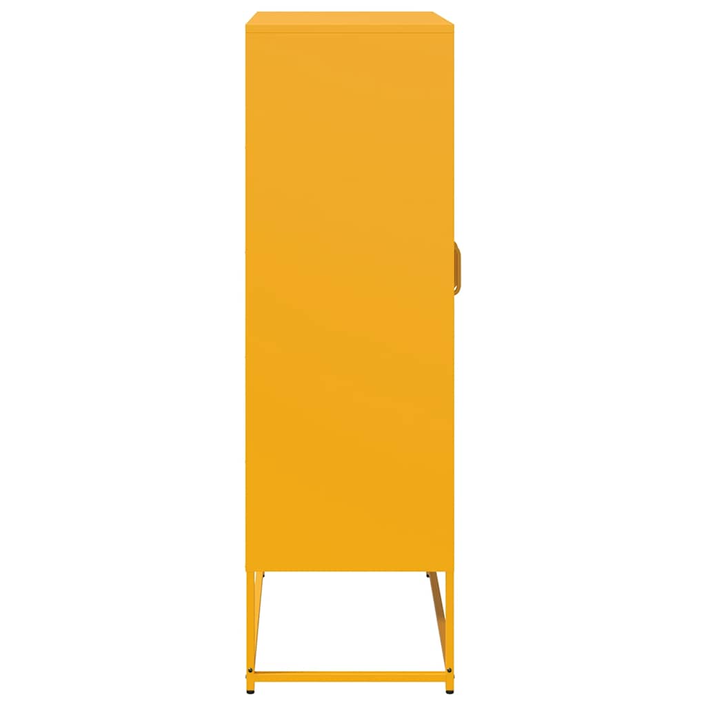 vidaXL Komoda wysoka Musztardowo-żółta 68x39x123 cm Stal