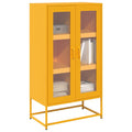 vidaXL Komoda wysoka Musztardowo-żółta 68x39x123 cm Stal
