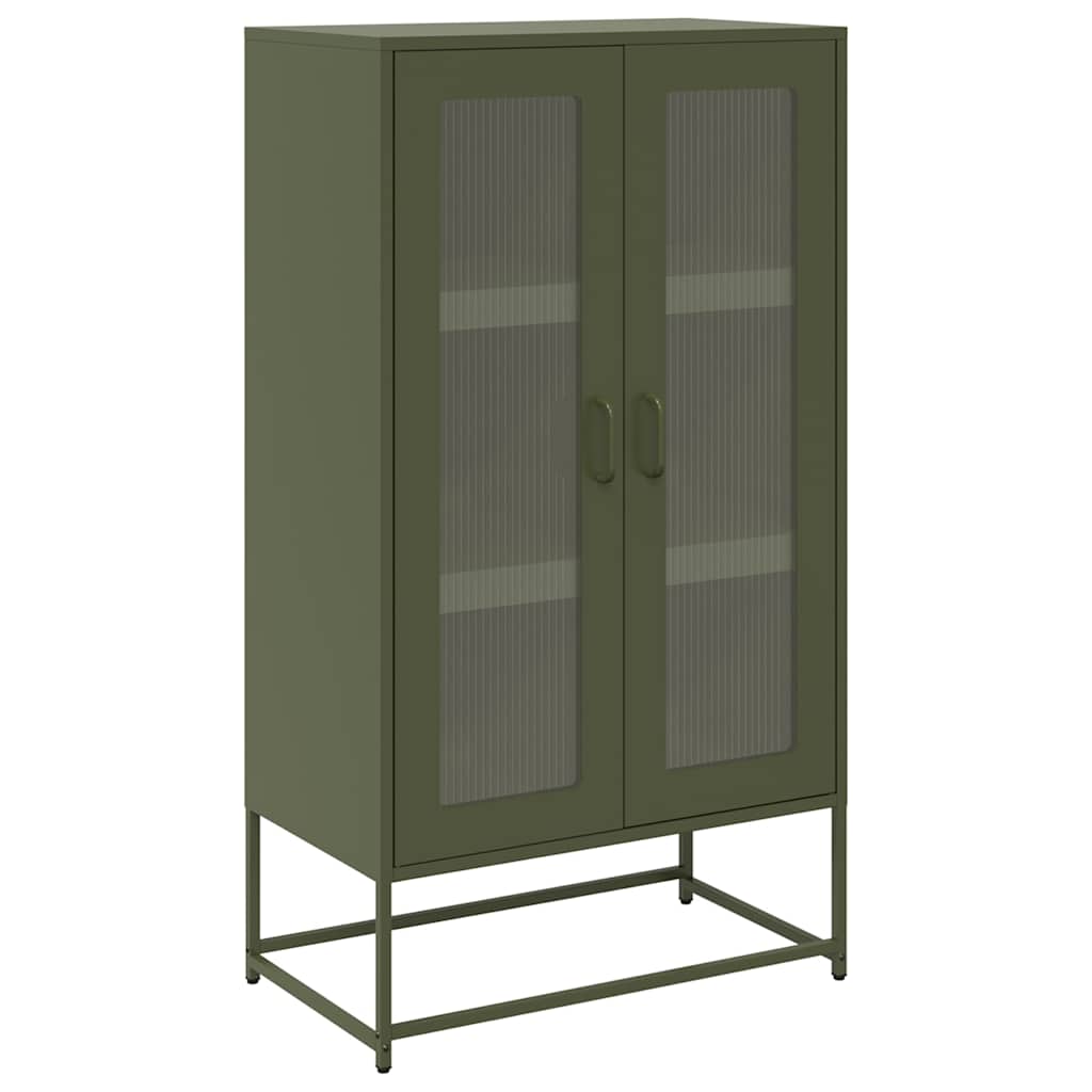 vidaXL Komoda Oliwkowo-zielona 68x39x123 cm Stal