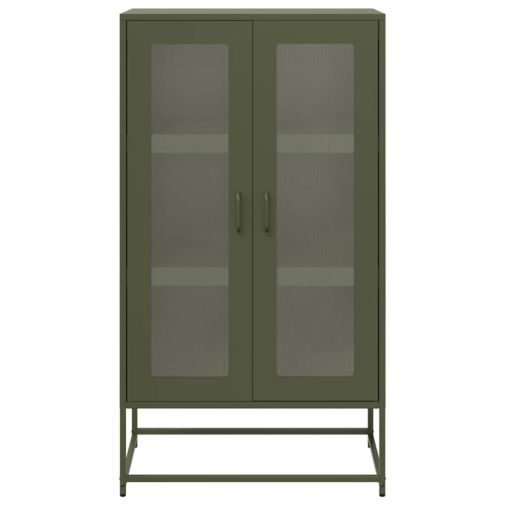 vidaXL Komoda Oliwkowo-zielona 68x39x123 cm Stal