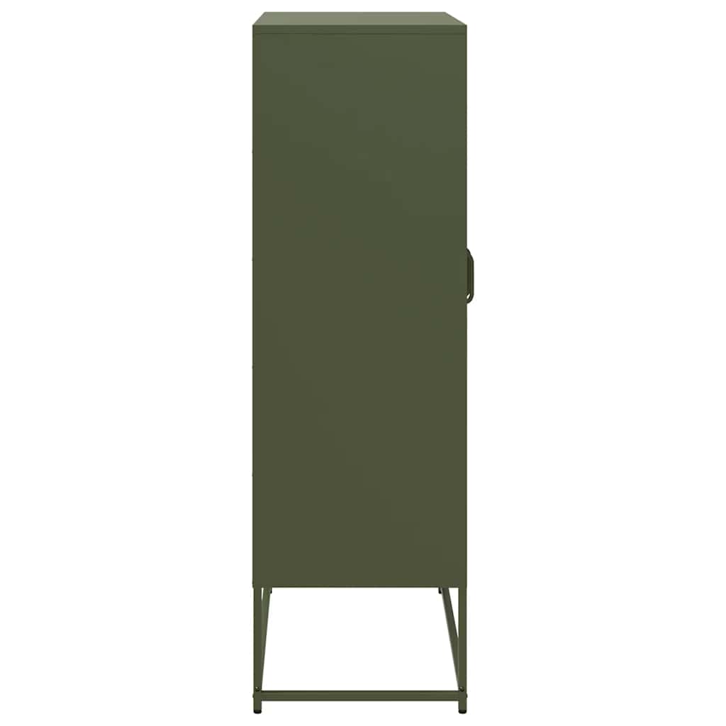 vidaXL Komoda Oliwkowo-zielona 68x39x123 cm Stal