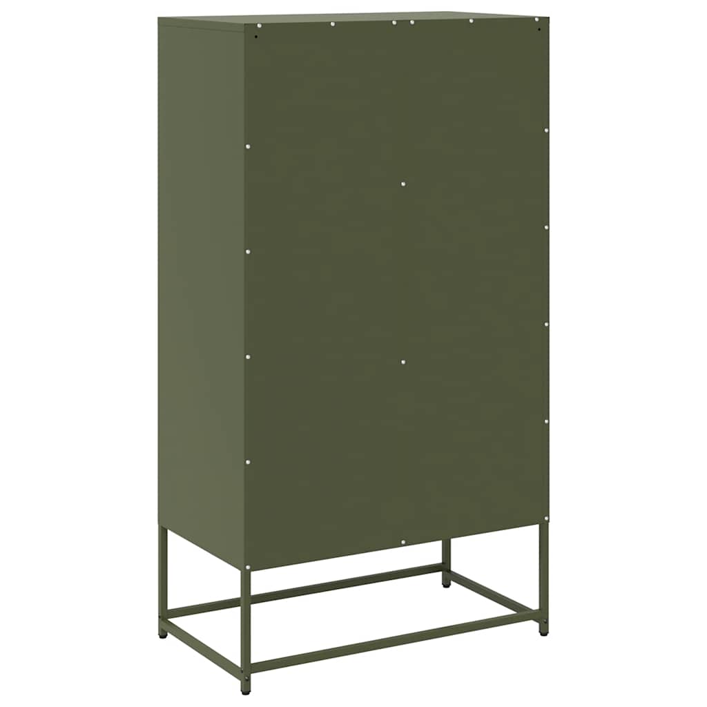 vidaXL Komoda Oliwkowo-zielona 68x39x123 cm Stal