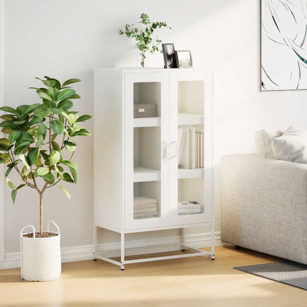 vidaXL Komoda biała 68x39x123 cm stal