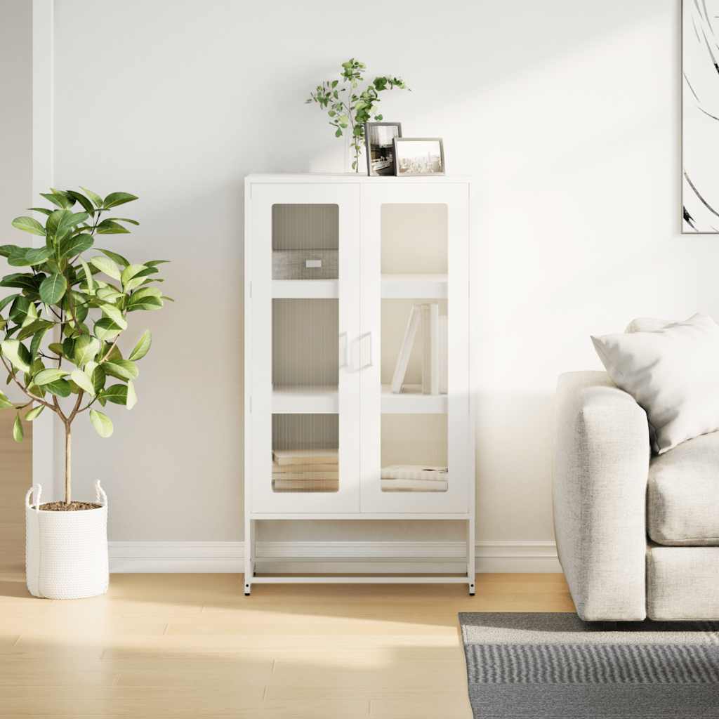 vidaXL Komoda biała 68x39x123 cm stal