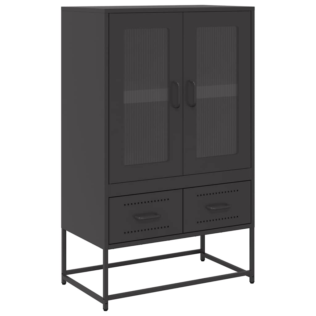 vidaXL Szafka, czarna, 68x39x111,5 cm, stal