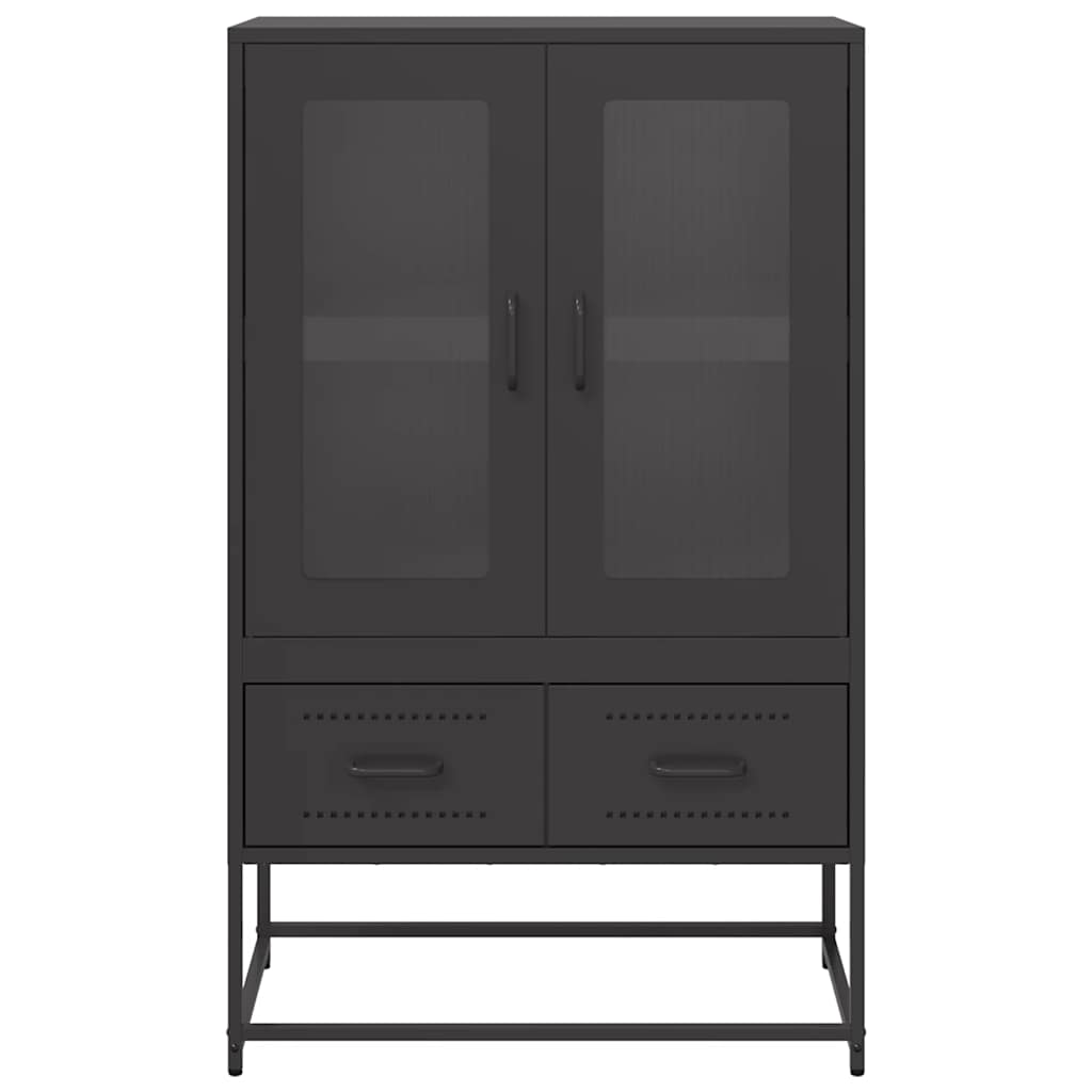 vidaXL Szafka, czarna, 68x39x111,5 cm, stal