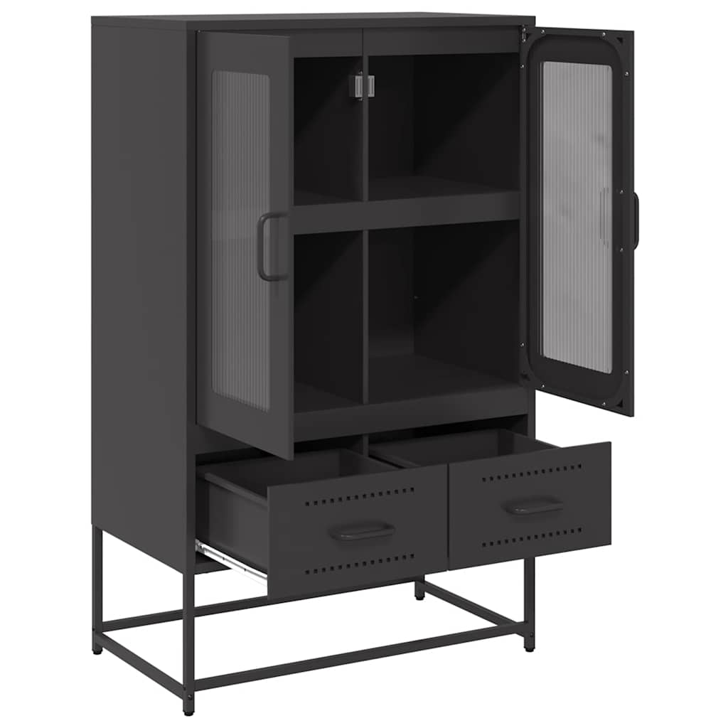 vidaXL Szafka, czarna, 68x39x111,5 cm, stal