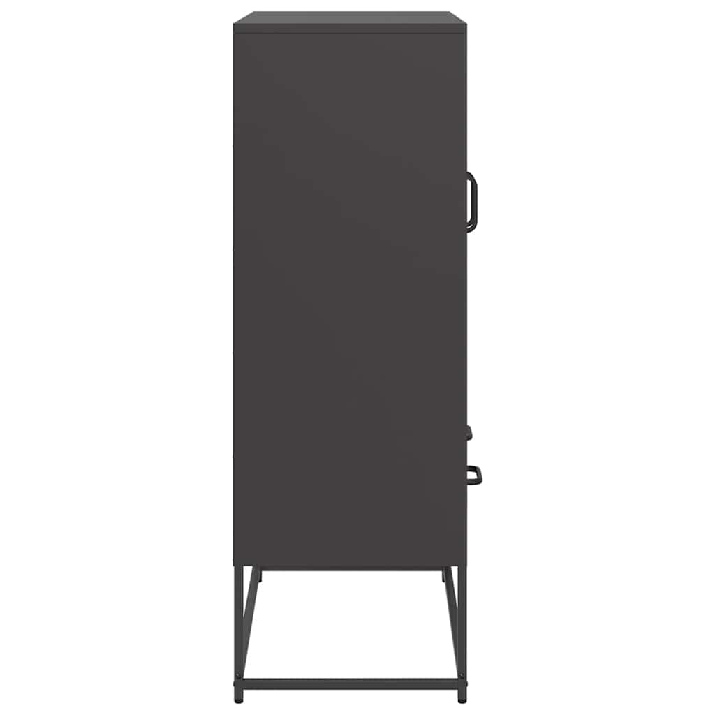vidaXL Szafka, czarna, 68x39x111,5 cm, stal