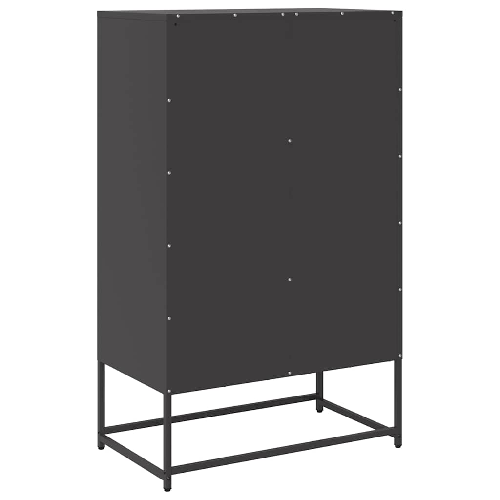 vidaXL Szafka, czarna, 68x39x111,5 cm, stal