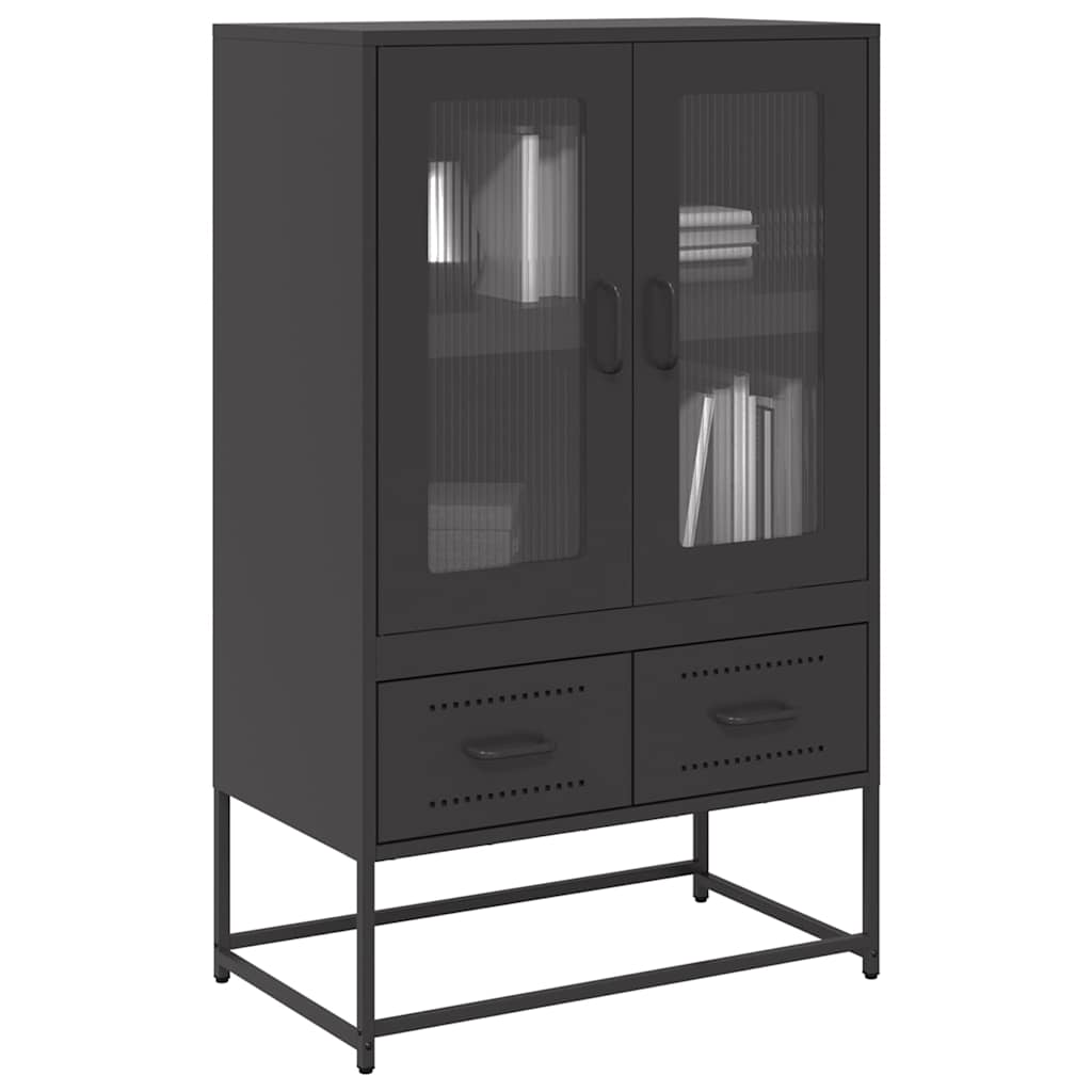 vidaXL Szafka, czarna, 68x39x111,5 cm, stal