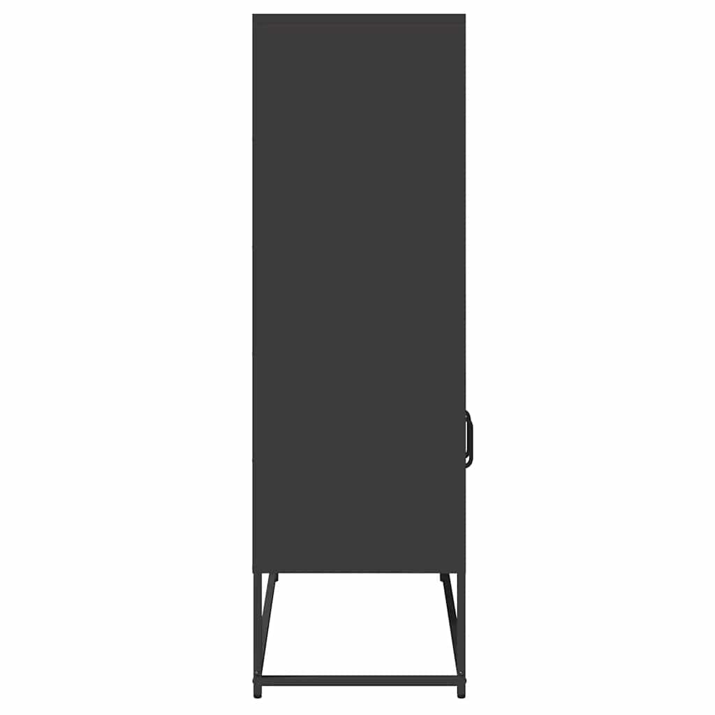 vidaXL Szafka, czarna, 68x39x123 cm, stal