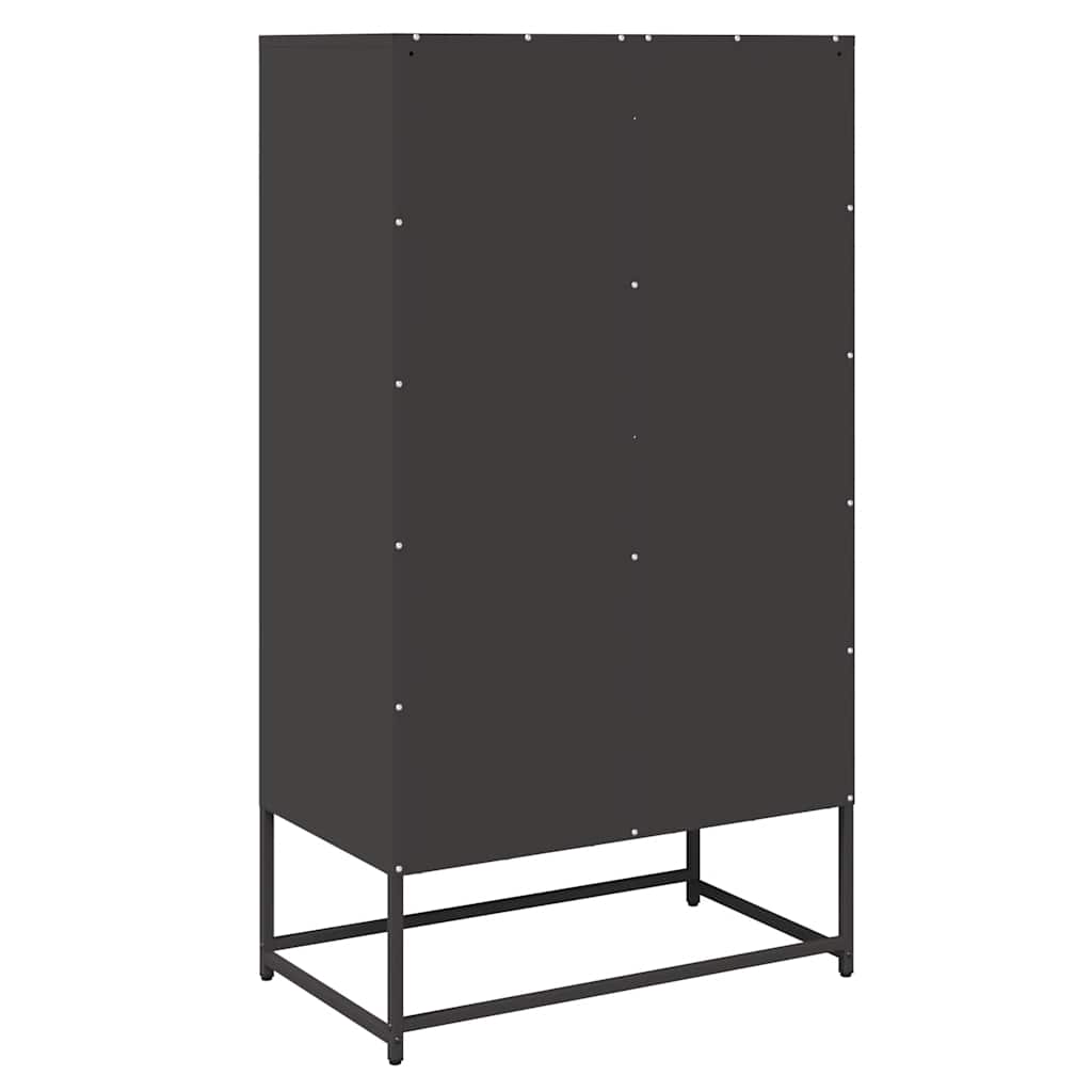 vidaXL Szafka, czarna, 68x39x123 cm, stal