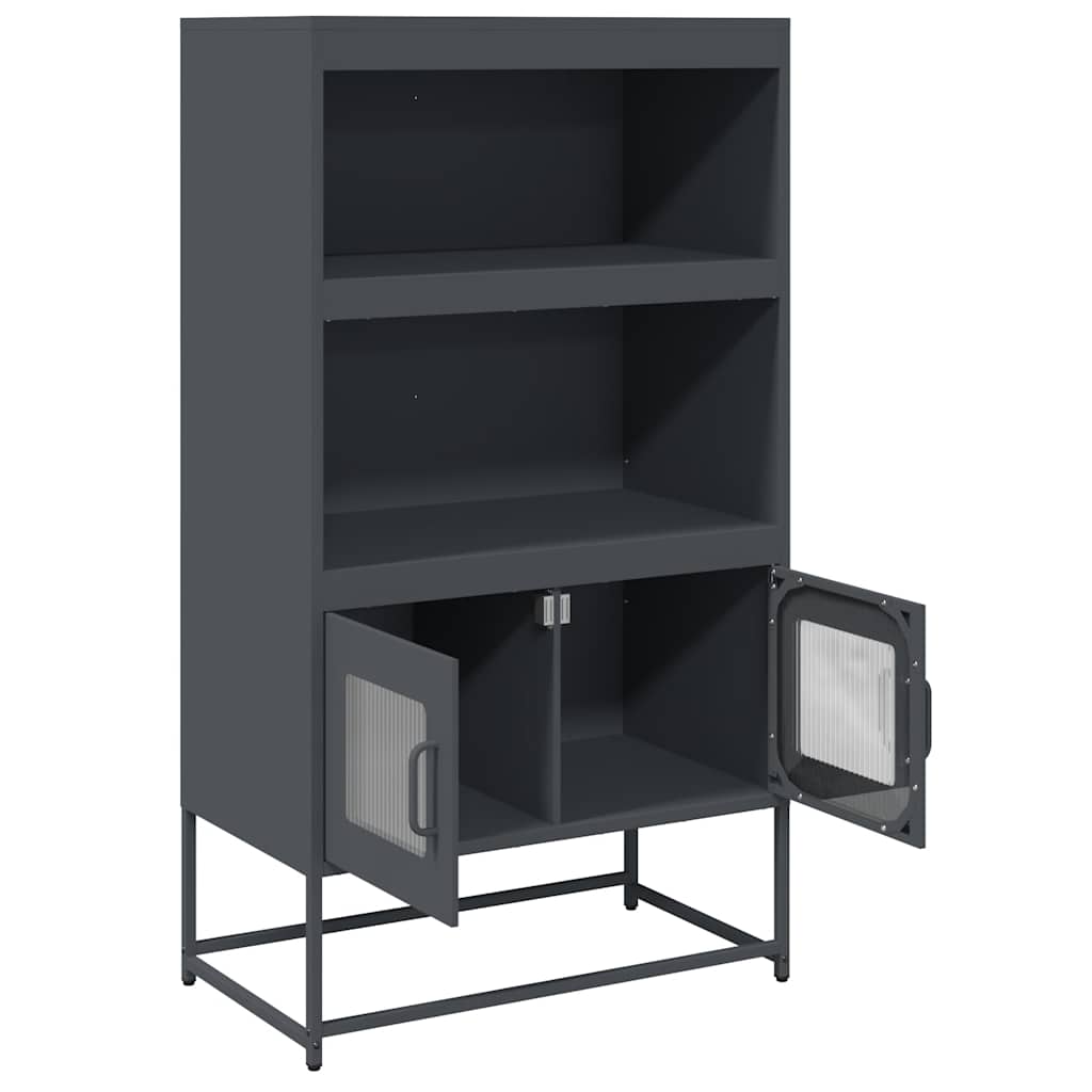 vidaXL Komoda wysoka Antracyt 68x39x123 cm Stal