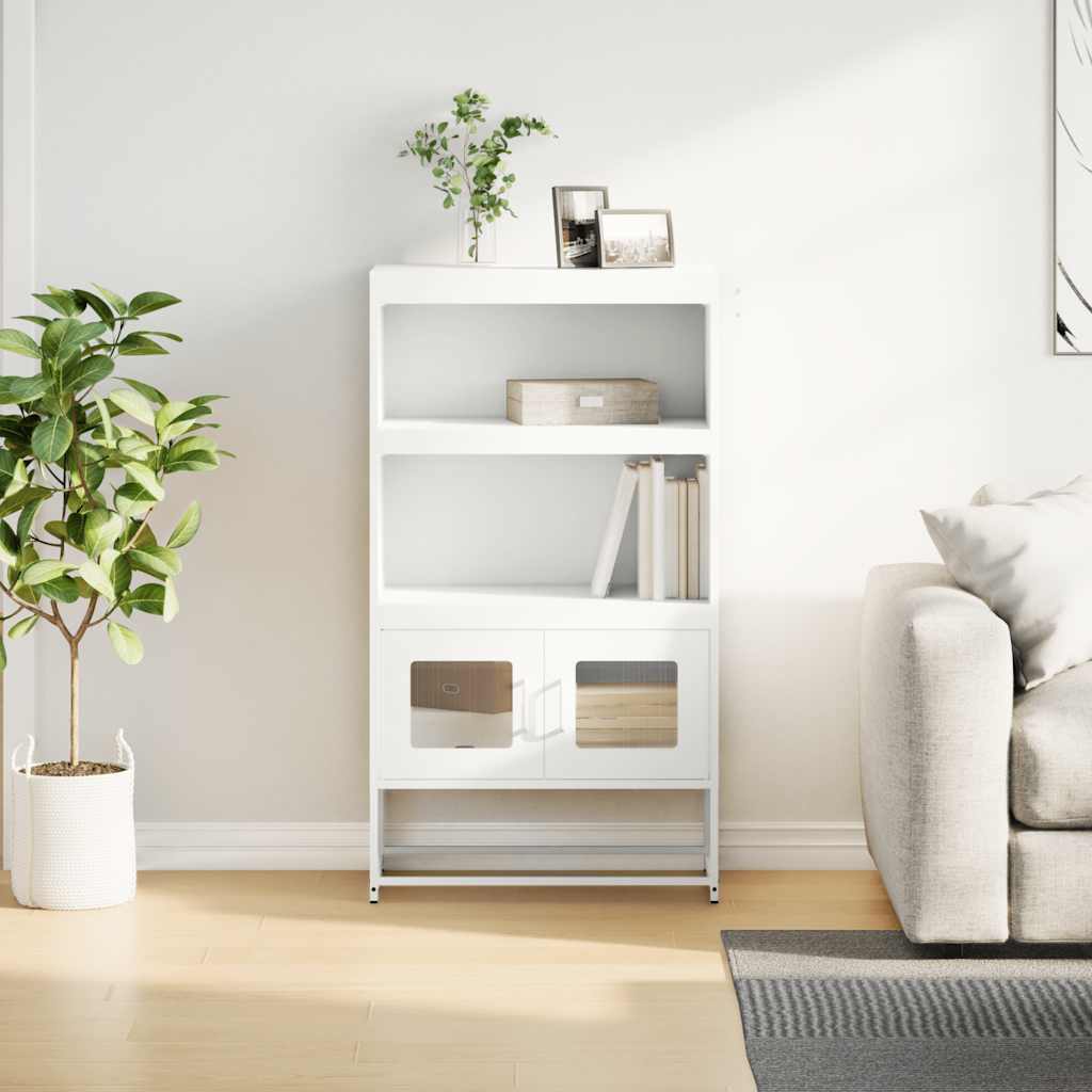 vidaXL Komoda biała 68x39x123 cm stal
