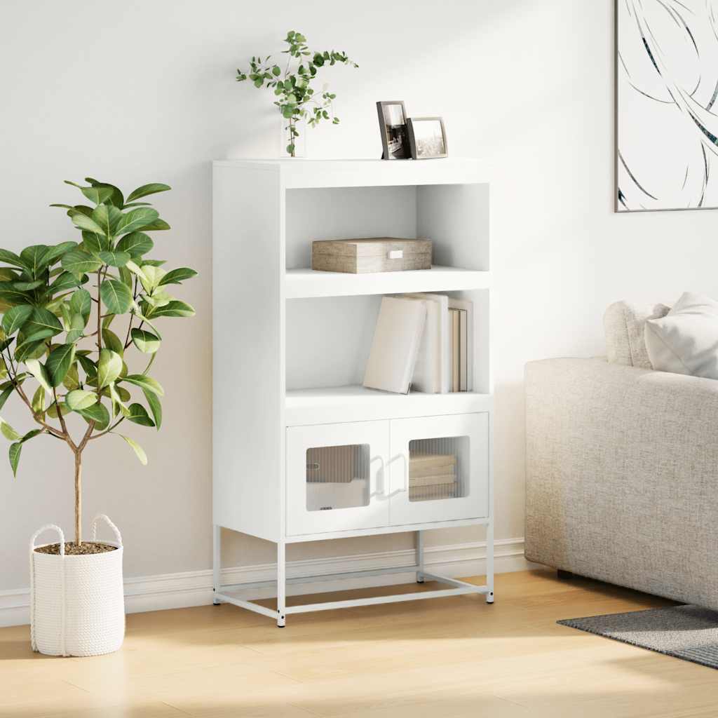 vidaXL Komoda biała 68x39x123 cm stal