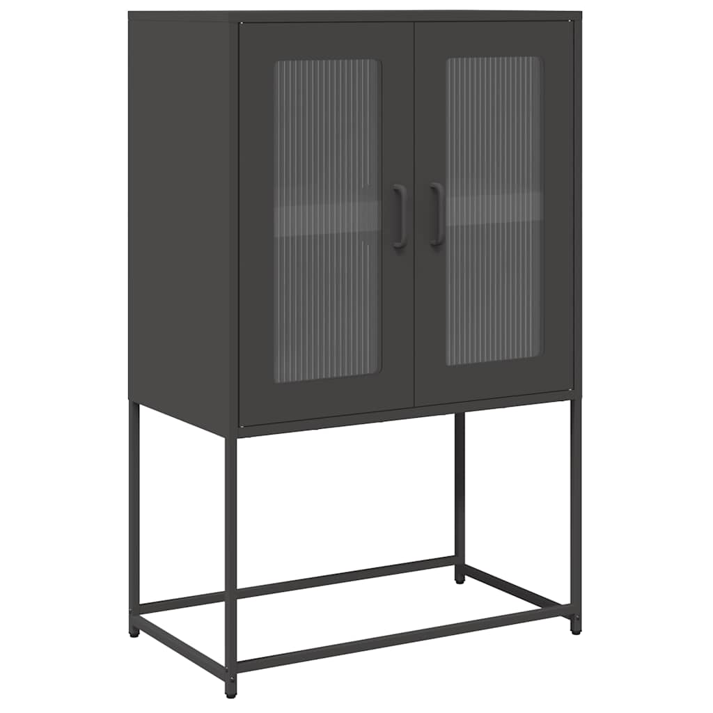 vidaXL Komoda wysoka czarna 68x39x107 cm stalowa