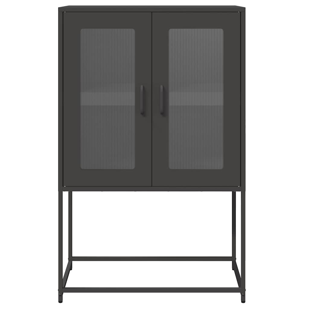 vidaXL Komoda wysoka czarna 68x39x107 cm stalowa