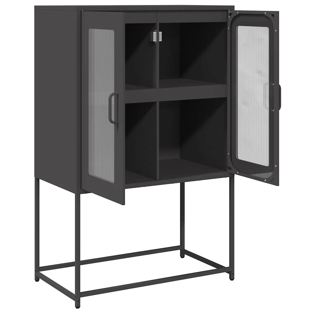 vidaXL Komoda wysoka czarna 68x39x107 cm stalowa