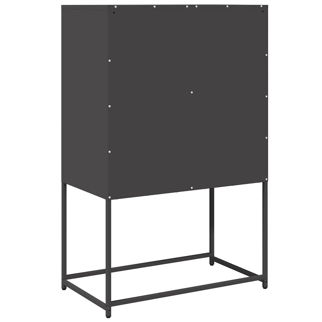 vidaXL Komoda wysoka czarna 68x39x107 cm stalowa