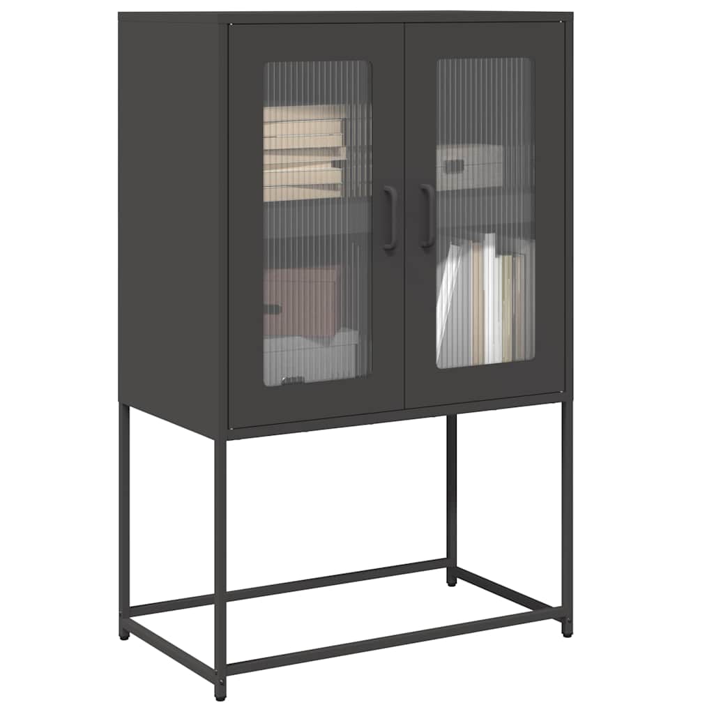 vidaXL Komoda wysoka czarna 68x39x107 cm stalowa