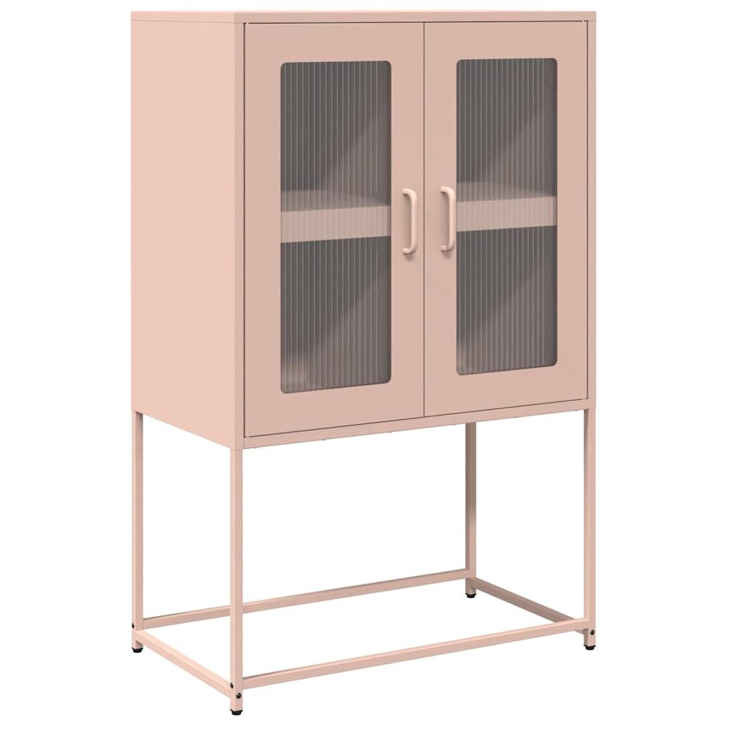 vidaXL Komoda wysoka różowa 68x39x107 cm stalowa