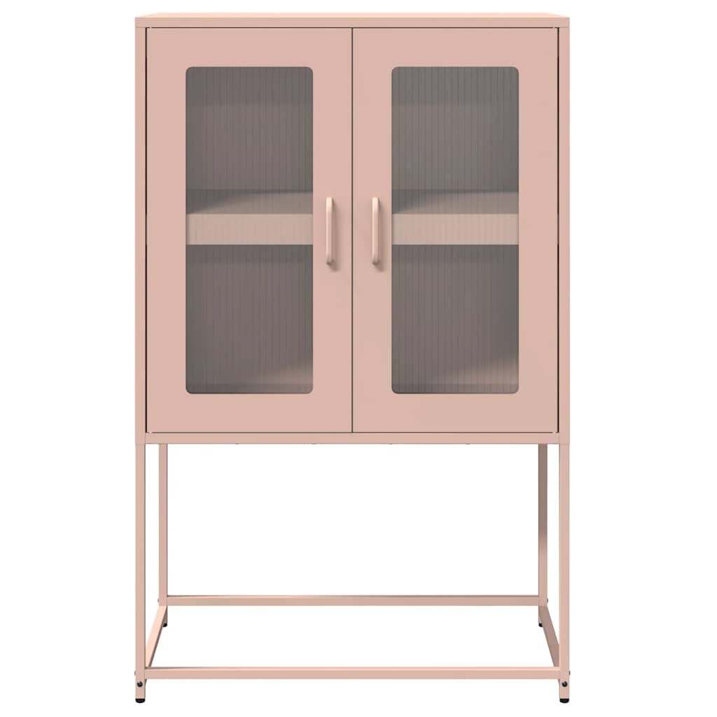 vidaXL Komoda wysoka różowa 68x39x107 cm stalowa