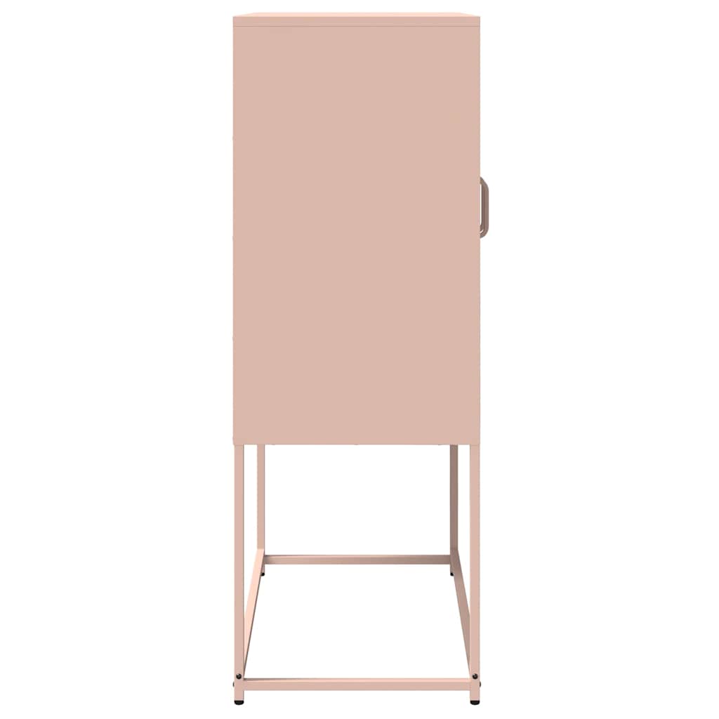 vidaXL Komoda wysoka różowa 68x39x107 cm stalowa