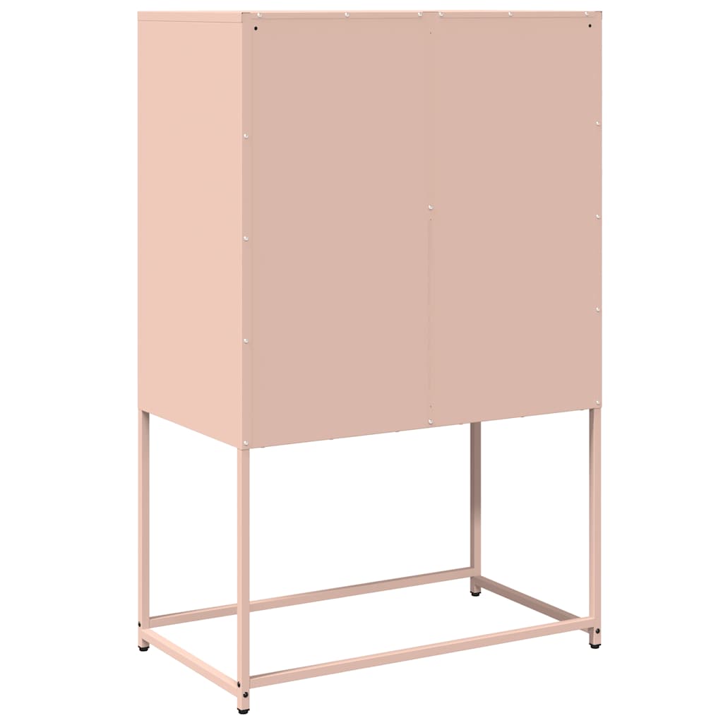 vidaXL Komoda wysoka różowa 68x39x107 cm stalowa